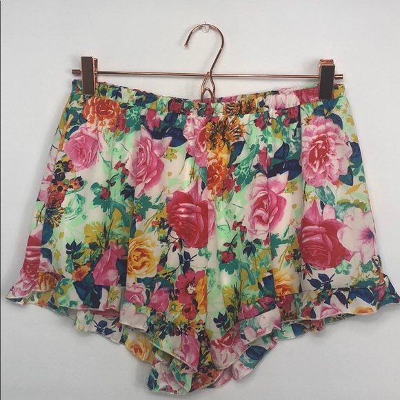 Peach Love California Pants - Peach Love California Floral Ruffle Hot Shorts NWT